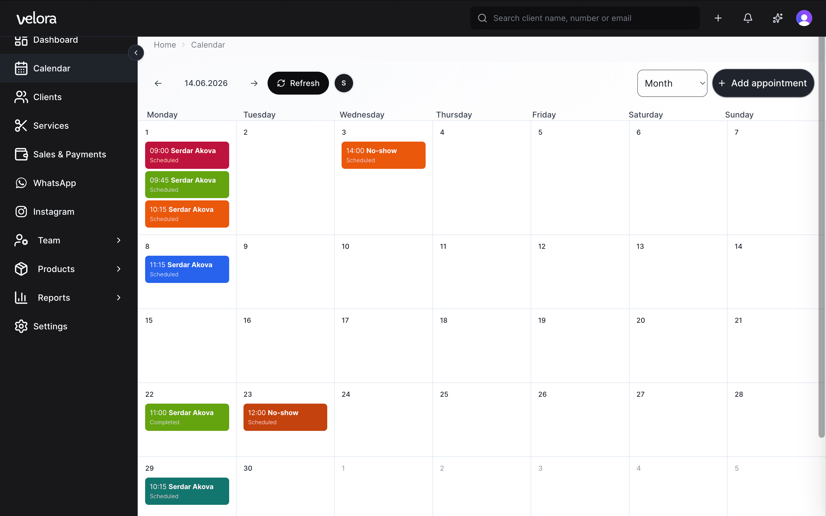 Velora calendar